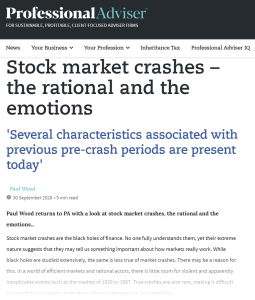 Professional Adviser - Stock market crashes - the raional and the emotions